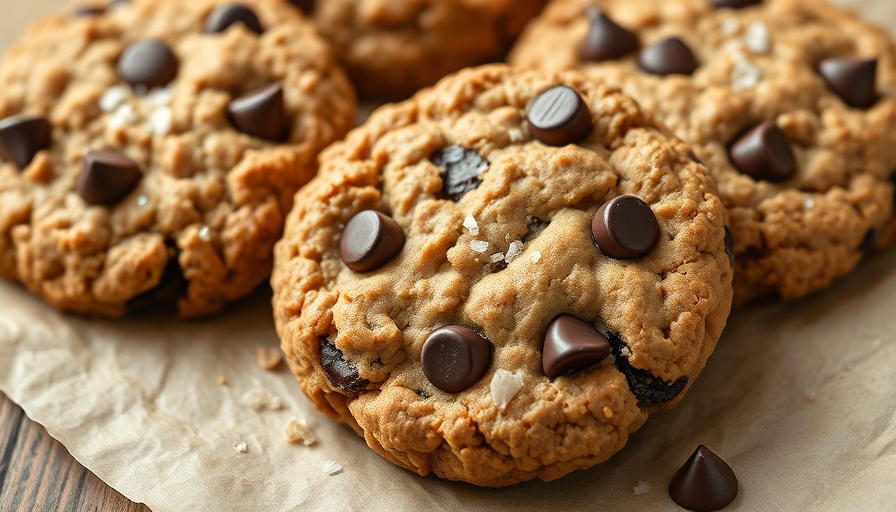 Brown butter oatmeal cookies with melted chocolate.