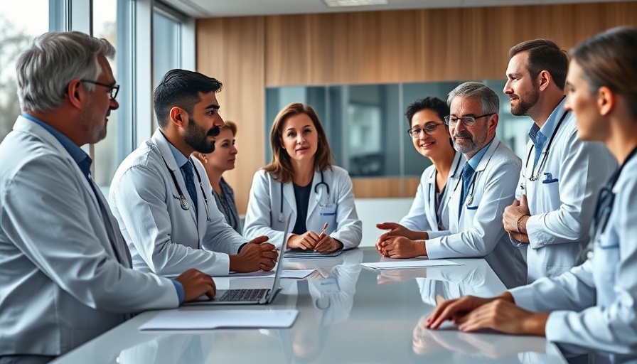 Doctors discussing AI in healthcare in a conference room.