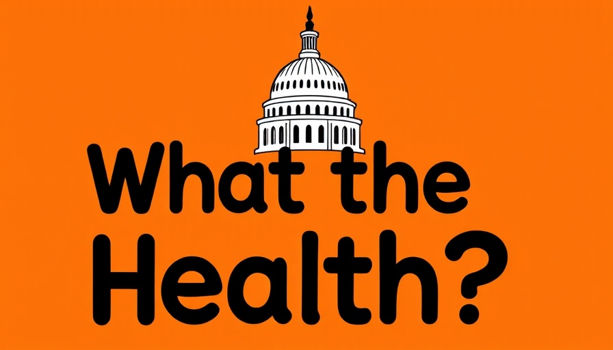 Illustrated Capitol with text on Trump administration health cuts.