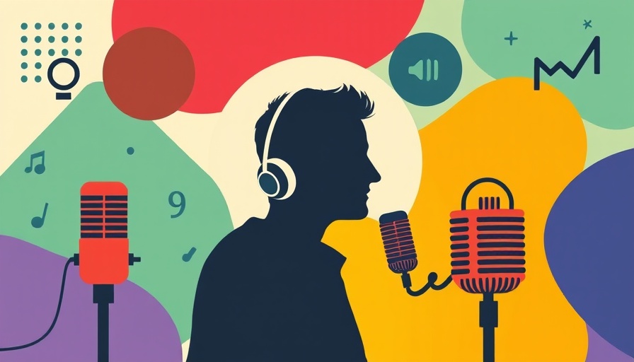 Podcast and media symbols in an abstract illustration related to Medicaid Expansion HIV South.