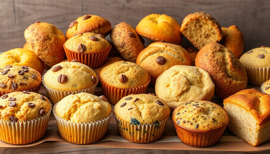 Assorted low carb breakfast muffins display