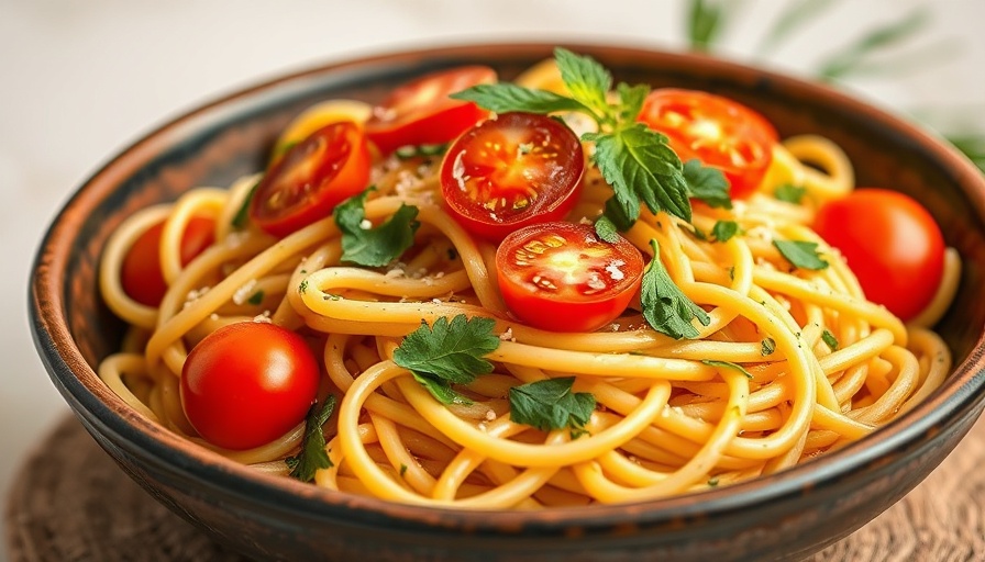 Delicious viral Turkish pasta with tomatoes and herbs.