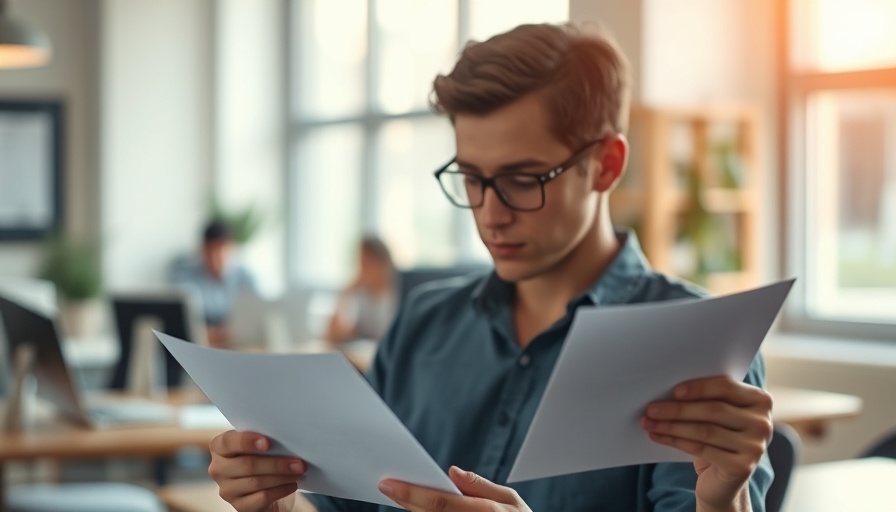 Person reading a letter in an office regarding California insurance denials penalties.