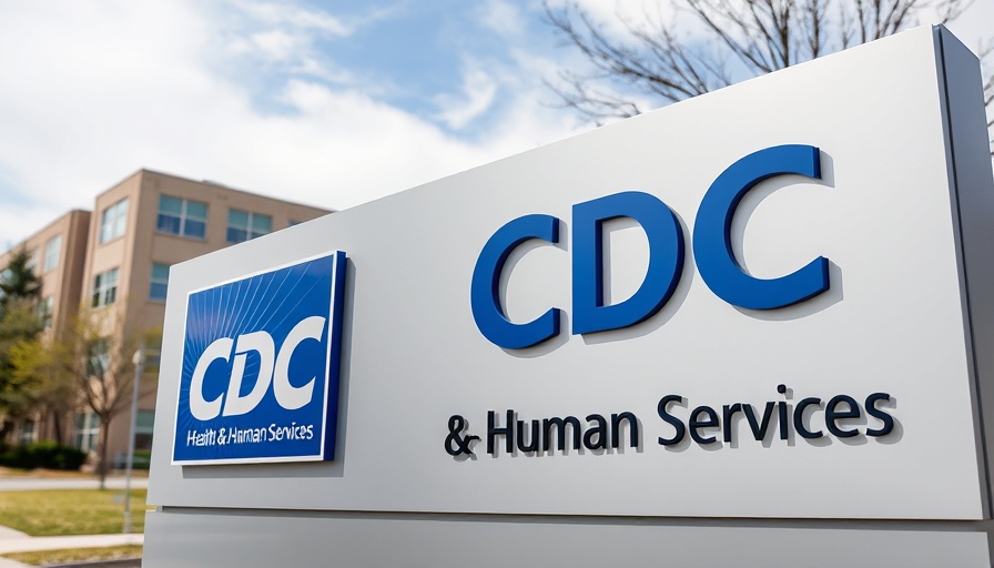 CDC headquarters sign outdoors with blue sky background.