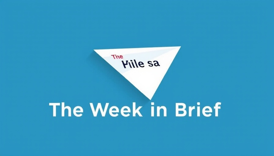 Minimalist paper airplane graphic with 'The Week in Brief', Medicaid funding cuts theme.