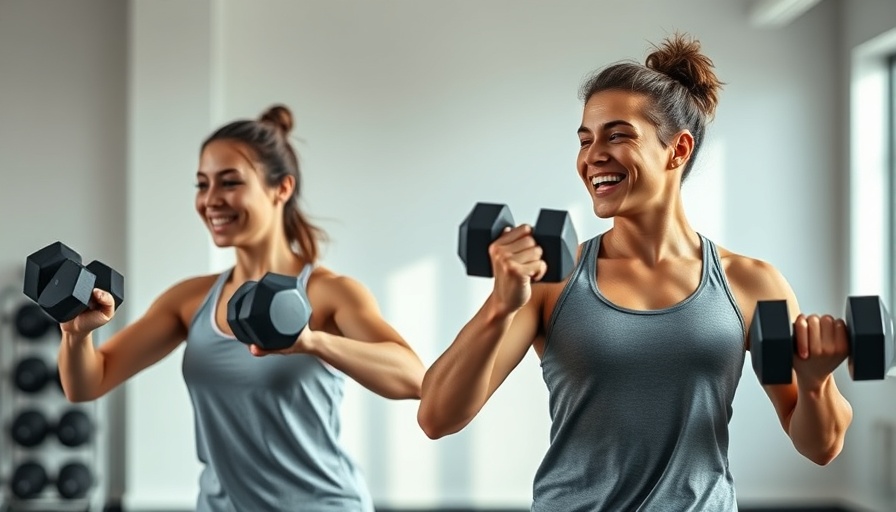 15-minute chair exercises for seniors with weights in a gym setting.