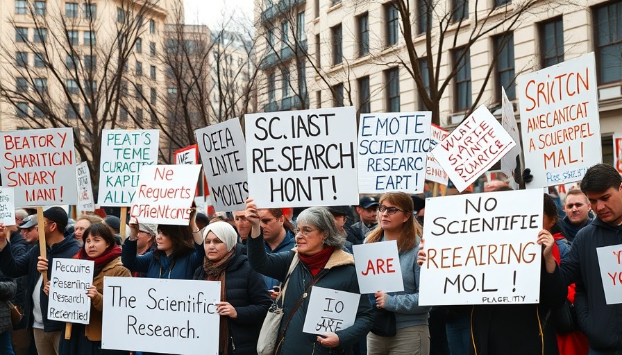 Protesters advocating for research and science funding
