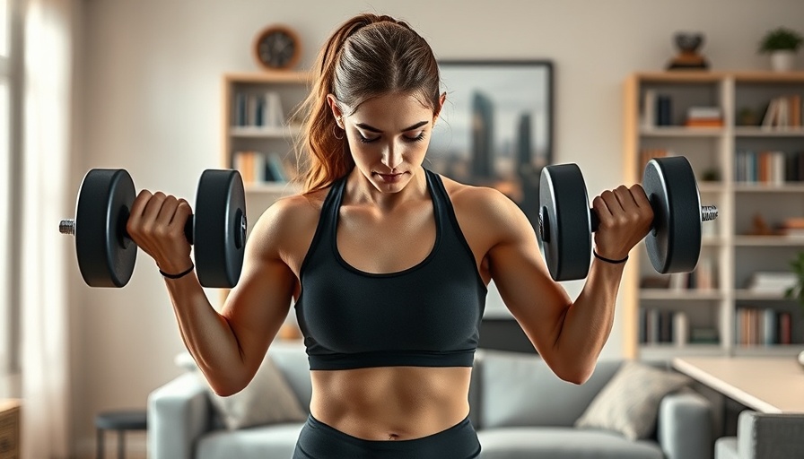 Athletic woman performing Arnold Press for Building Shoulders in modern home.