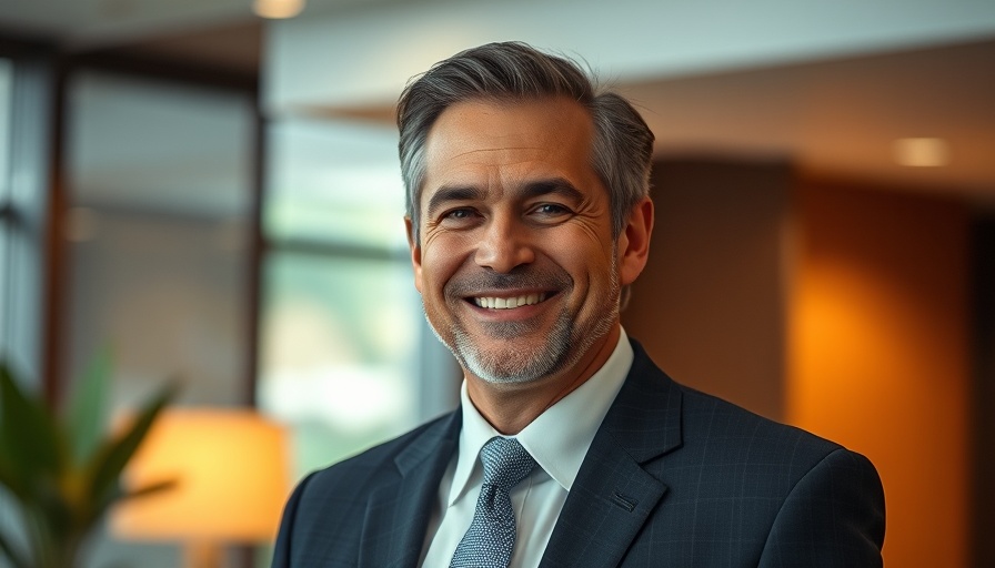 Professional middle-aged man smiling confidently indoors.