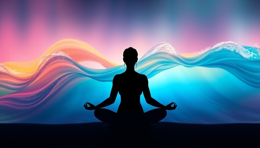 Abstract art of meditation with colorful waves, symbolizing guided meditations for tough times.