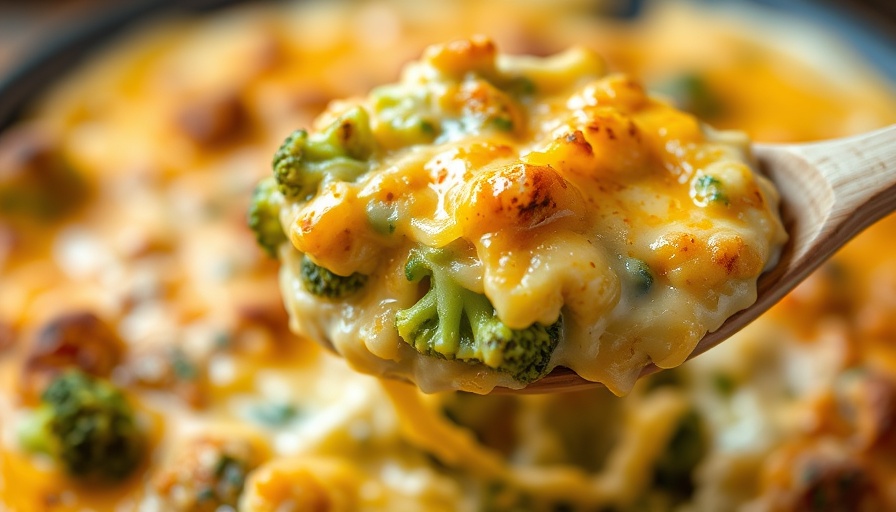 Healthy Broccoli Cheese Casserole with vibrant cheese and broccoli.