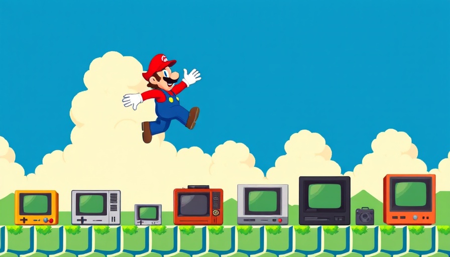 AI benchmarking Super Mario jumping in 8-bit style game.