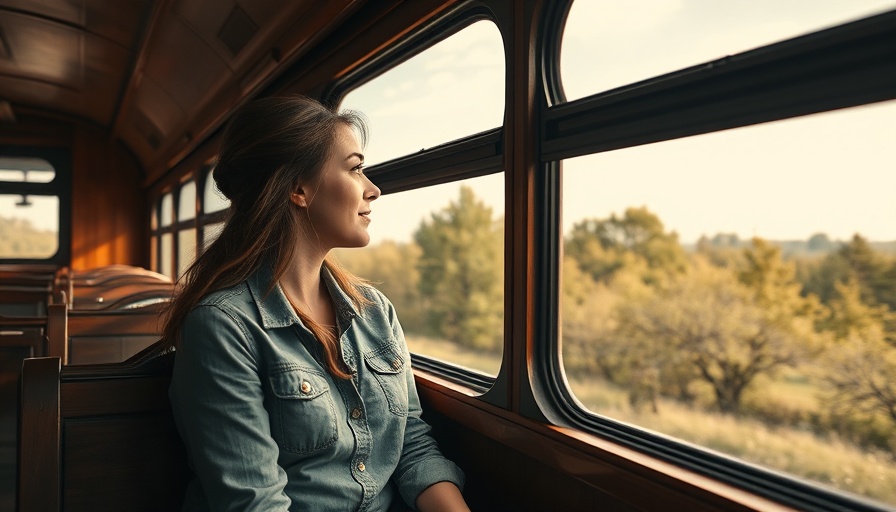 Woman enjoying peaceful train ride - natural remedies for travel stress.