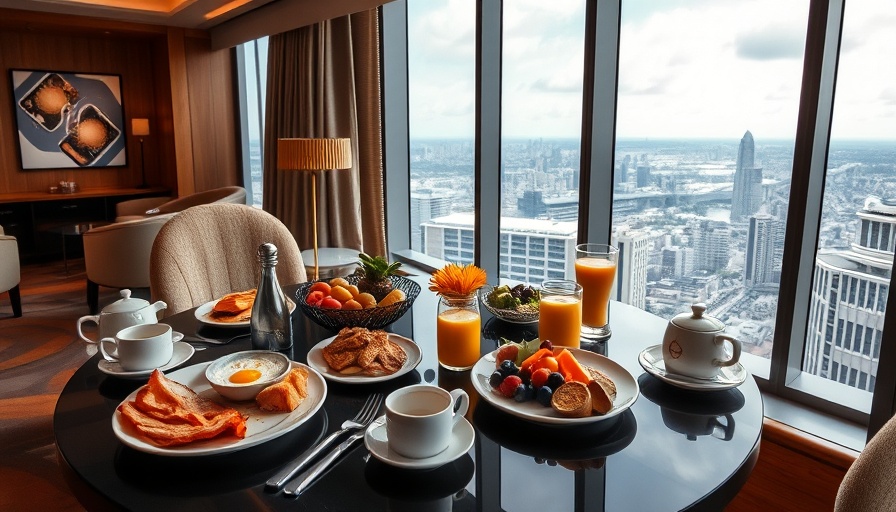 Luxurious hotel breakfast using credit card points for travel.