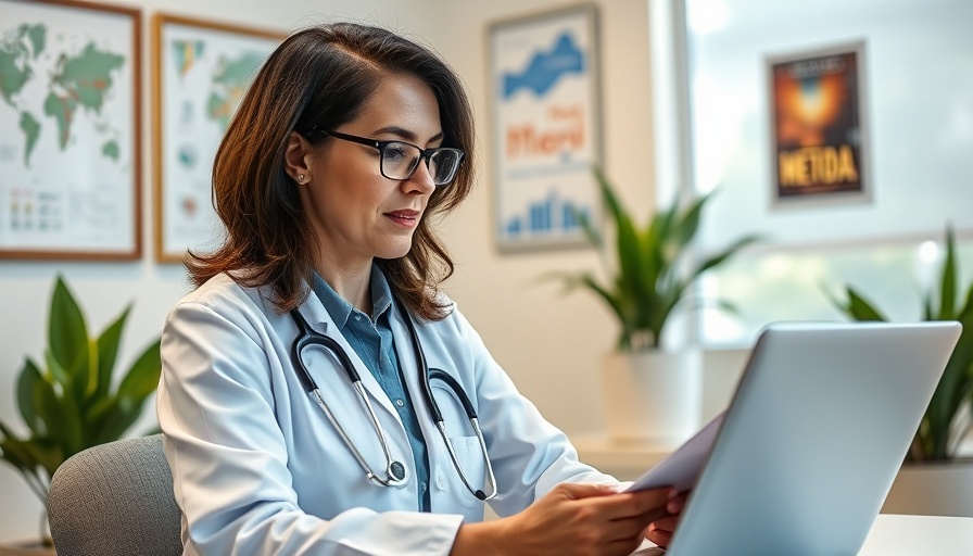 Doctor in an office during a New Zealand 24/7 telehealth service session.