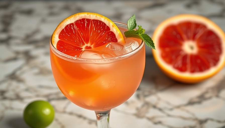 Grapefruit margarita recipe in elegant cocktail glass with garnish.