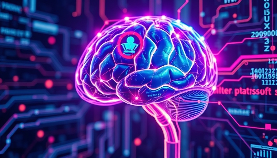 Futuristic depiction of a brain-computer interface with digital data.