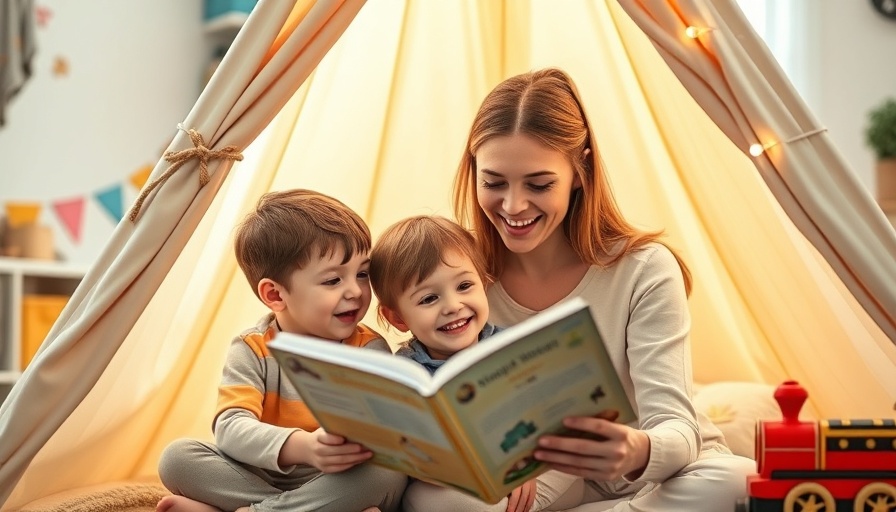 Unconventional parenting approaches: mother reading to kids in a cozy tent.