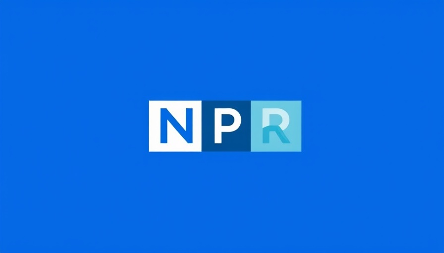 Minimalist NPR logo on blue background