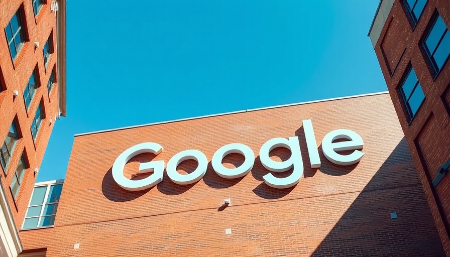Google logo on building with clear sky, related to Google antitrust proposal.
