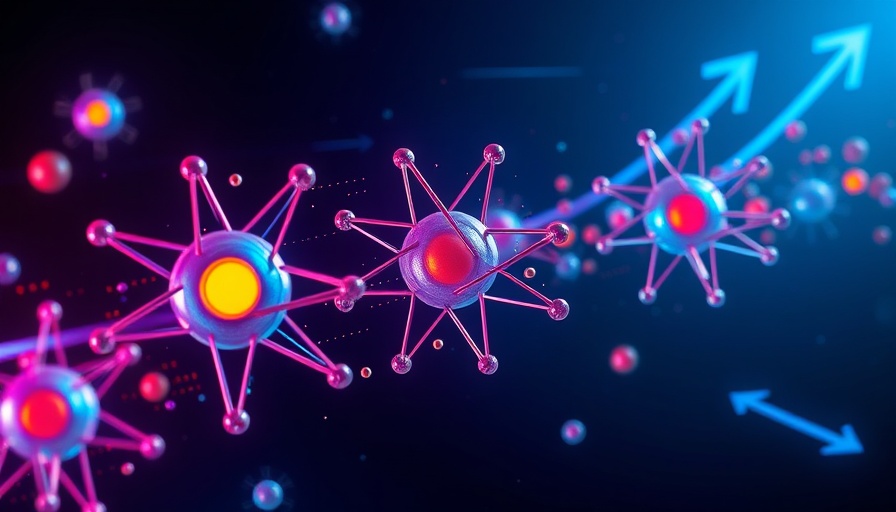 Illustration of atomic structures highlighting nuclear properties for Frontier supercomputer.