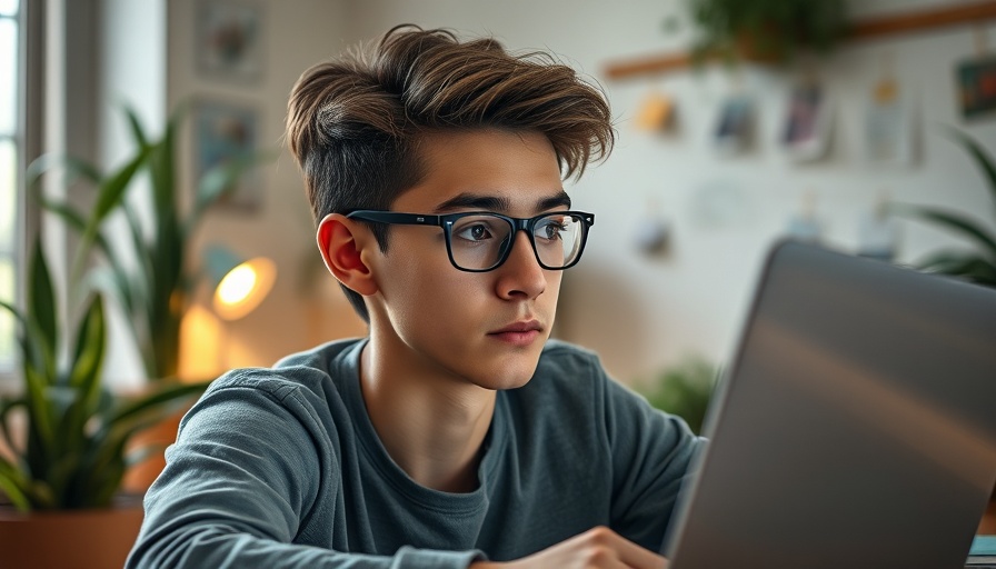 AI Anxiety concept with person contemplating AI on computer.