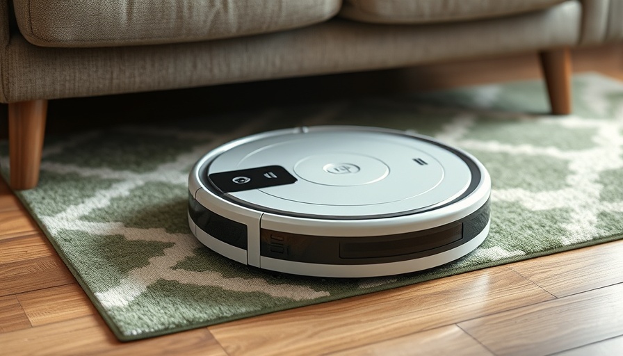 New iRobot Roomba model cleaning under sofa on wooden floor.