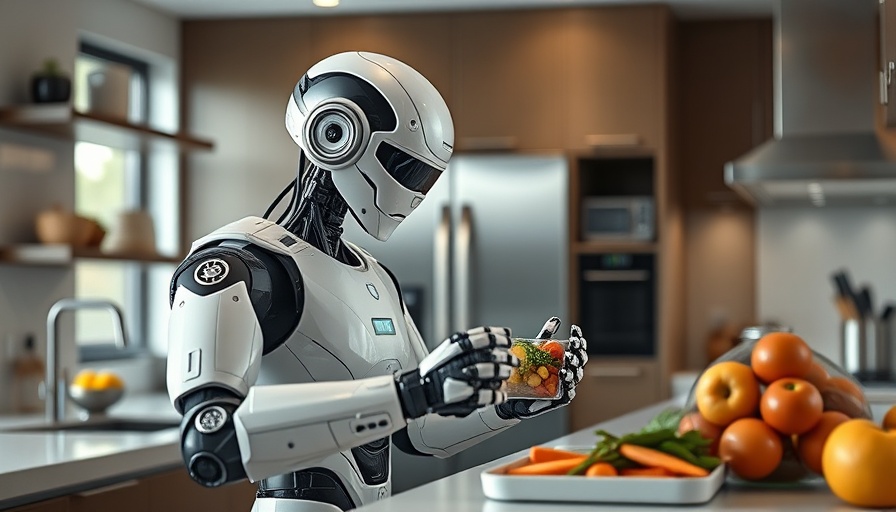 Gemini Robotics humanoid robot in a modern kitchen packing lunch.
