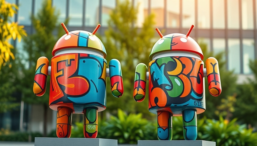 Colorful Android statues in a park setting, optimize robots.txt file.