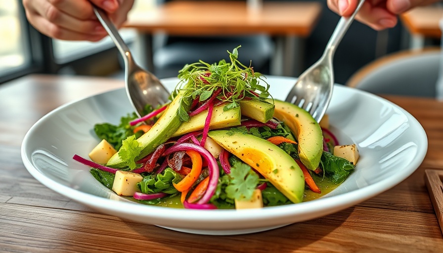 Vibrant salad highlighting protein and micronutrients theory of health.