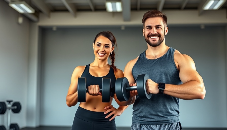 Fitness trainers posing for 20 Minute Full Body Dumbbell Workout.