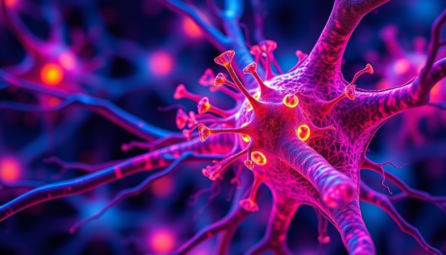 Illustration of TDP-43 in neurons for neurodegenerative diseases.