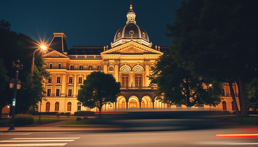 Indiana Hospital Merger Controversy related building at night, dynamic scene.