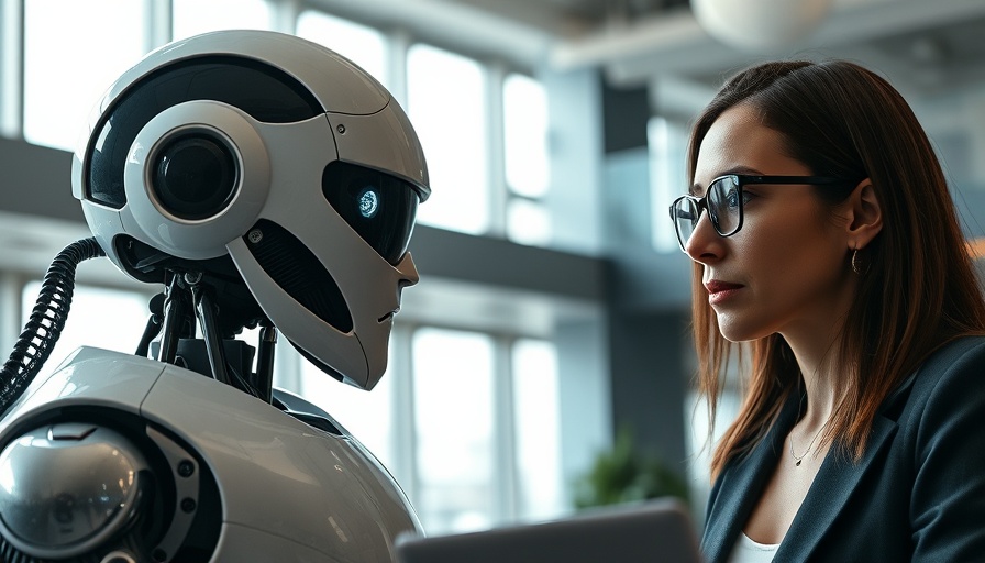 AI in Enhancing Virtual Intimacy concept with humanoid robot and woman working together.