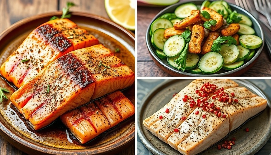 Variety of meals seasoned with Szeged Fish Rub.