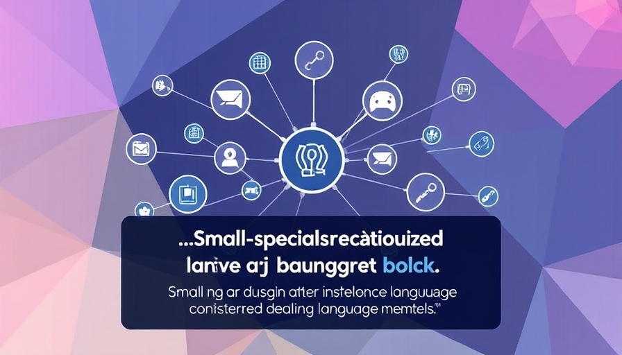 Infographic showing small specialized language models outperform AI giants.