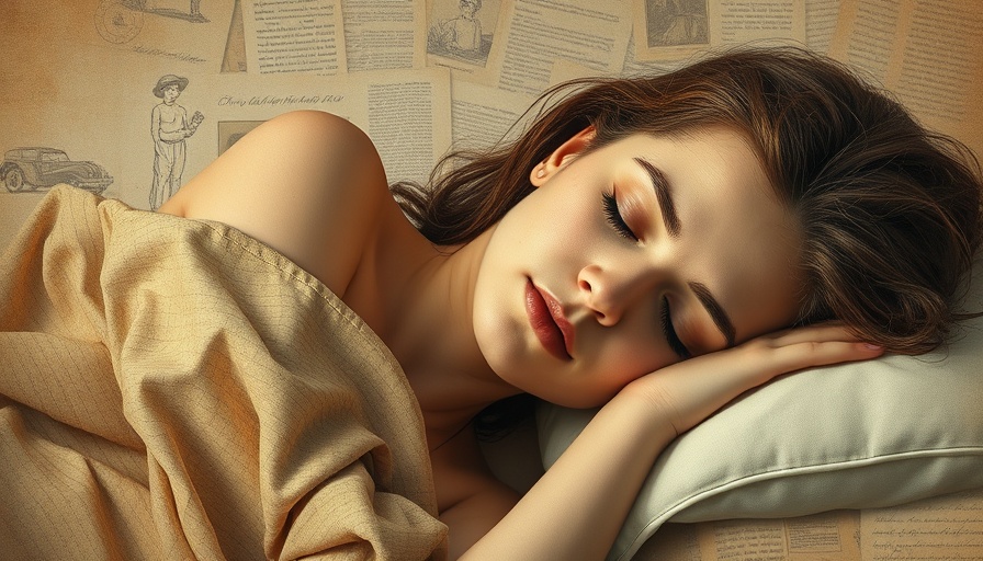 Serene sleeping person in a retro collage, Cognitive Shuffling Sleep Technique style.