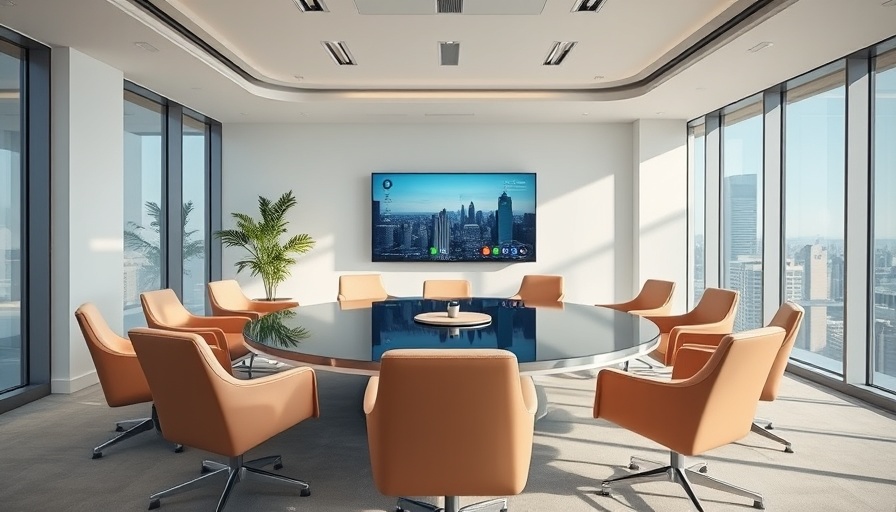 Huawei Intelligent Collaboration video conferencing setup in a modern office.