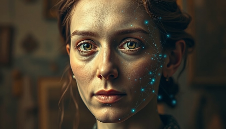 AI Art Authentication in classic portrait with facial recognition.