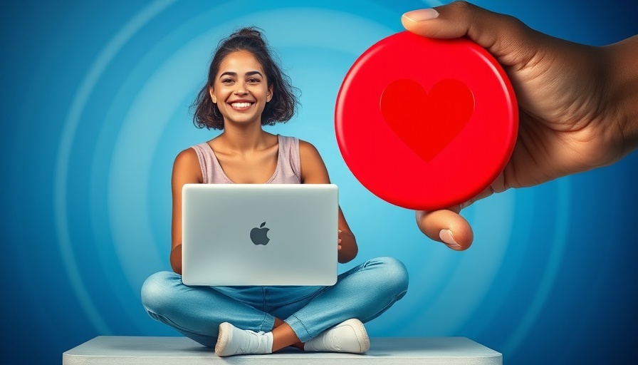 Engaging visuals of social media interaction with a cheerful person.