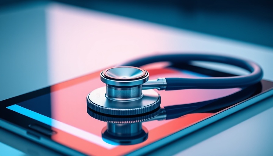 Healthcare efficiency AI technology: stethoscope on tablet.