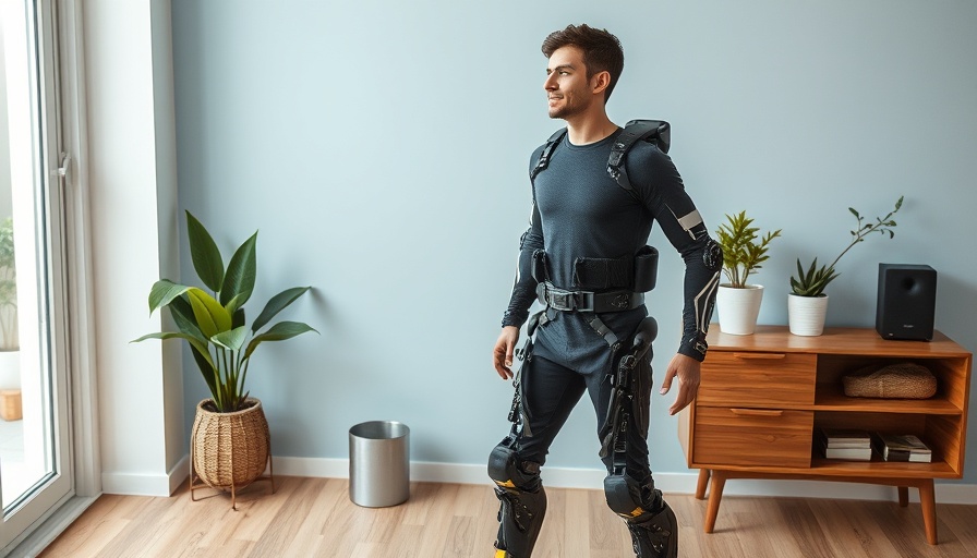 AI exoskeleton for mobility in a modern room