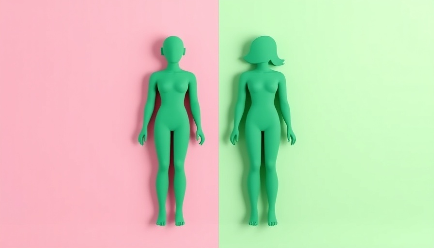 Gender symbols in mint green and pink on split background, illustrating bias detection.