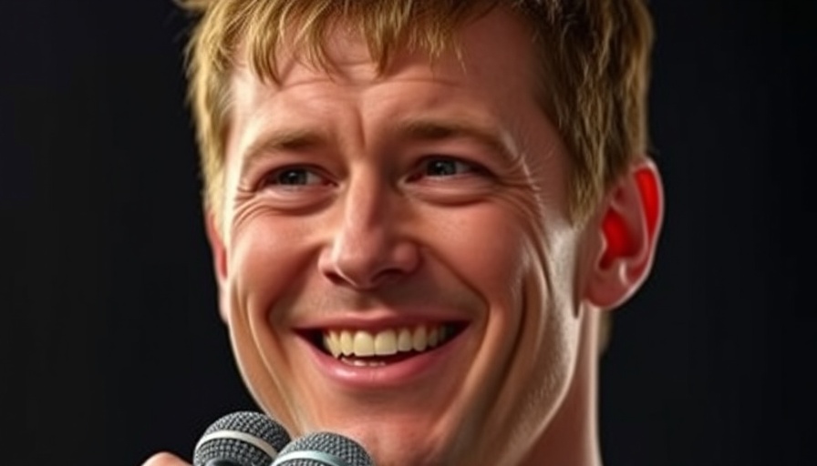 Smiling professional man wearing a microphone, soft lighting.