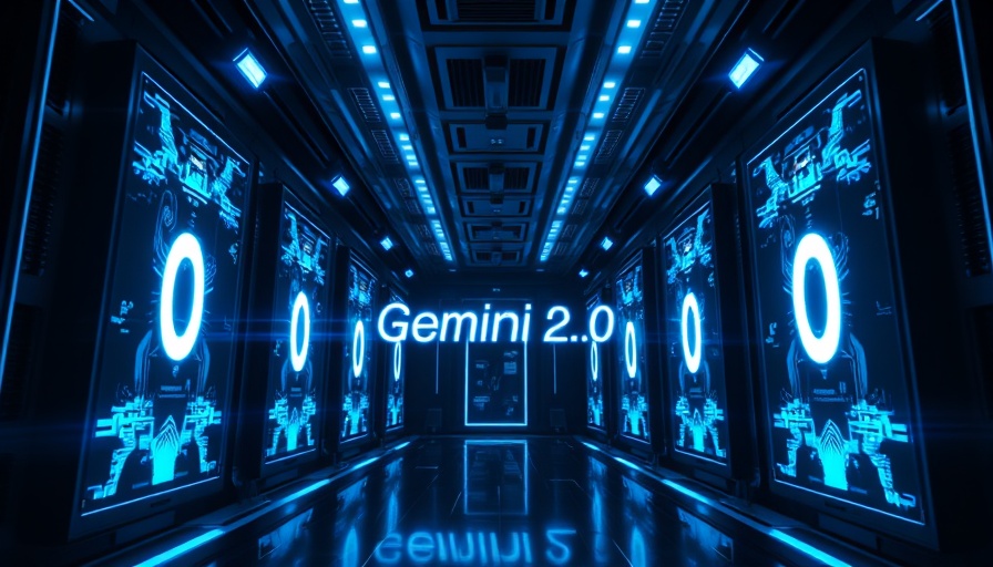 Futuristic AI in business concept with Gemini 2.0 glowing in neon.