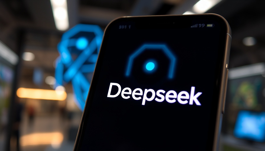 DeepSeek AI V3-0324 technology display with smartphone logo.