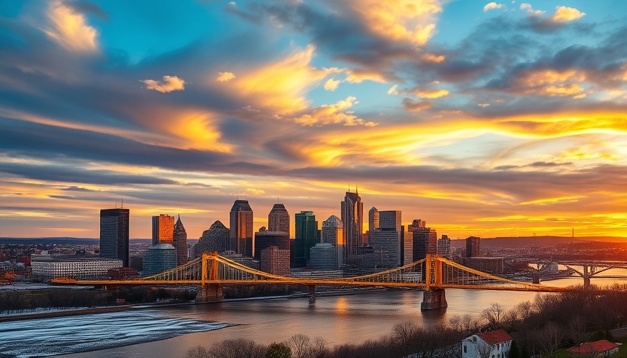 PittCon 2027 stunning Pittsburgh skyline with icy river.