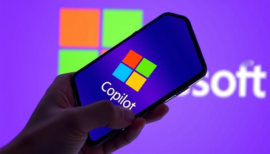 Hand holds smartphone displaying Microsoft Copilot logo, Microsoft 365 Copilot deep research tools.