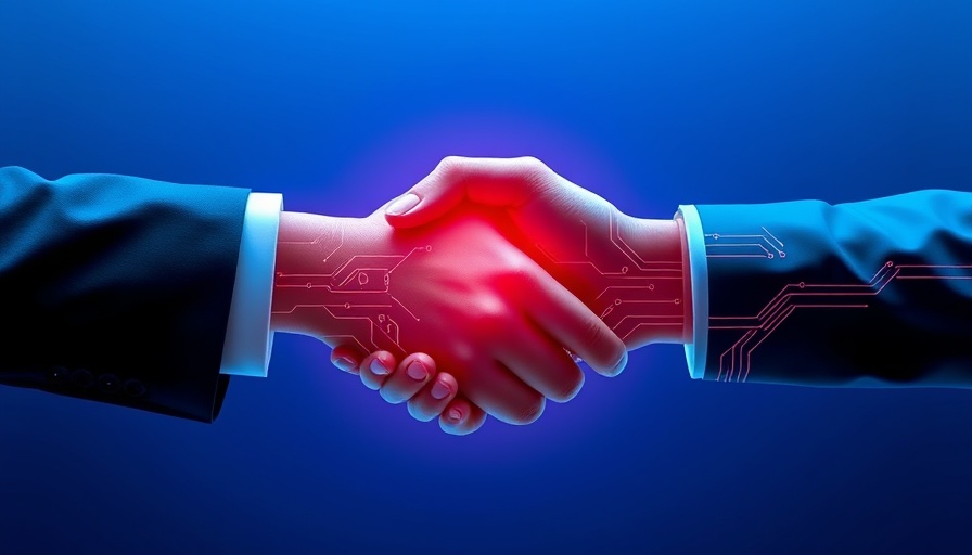 SYSPRO appoints Josef Al-Sibaie: digital circuit handshake on blue.