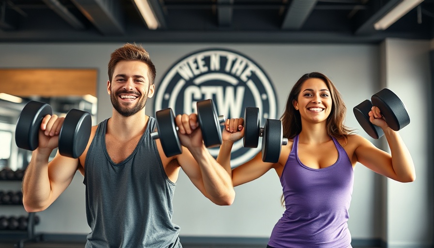 Energetic duo performing 20 Min Back and Biceps Workout in gym.